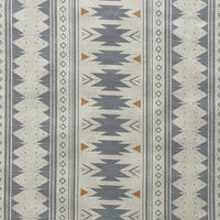 Thumbnail for Blue grey geometric fabric with Southwestern Aztec stripe pattern