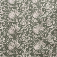 Thumbnail for Olive garden bird floral fabric detail