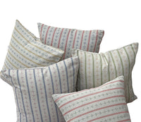 Thumbnail for Collection of botanical stripe cushion covers in red, blue, green and ochre