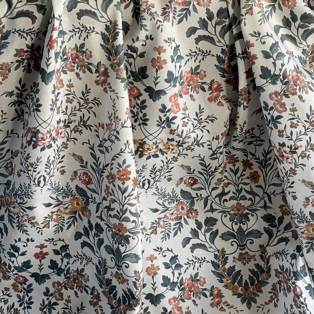 Vintage inspired floral cotton fabric for curtains and cushions