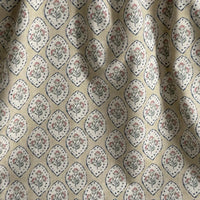 Thumbnail for Cottage style floral upholstery fabric with hand-block inspired medallion print