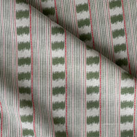Thumbnail for rustic farmhouse stripe fabric olive green and cream