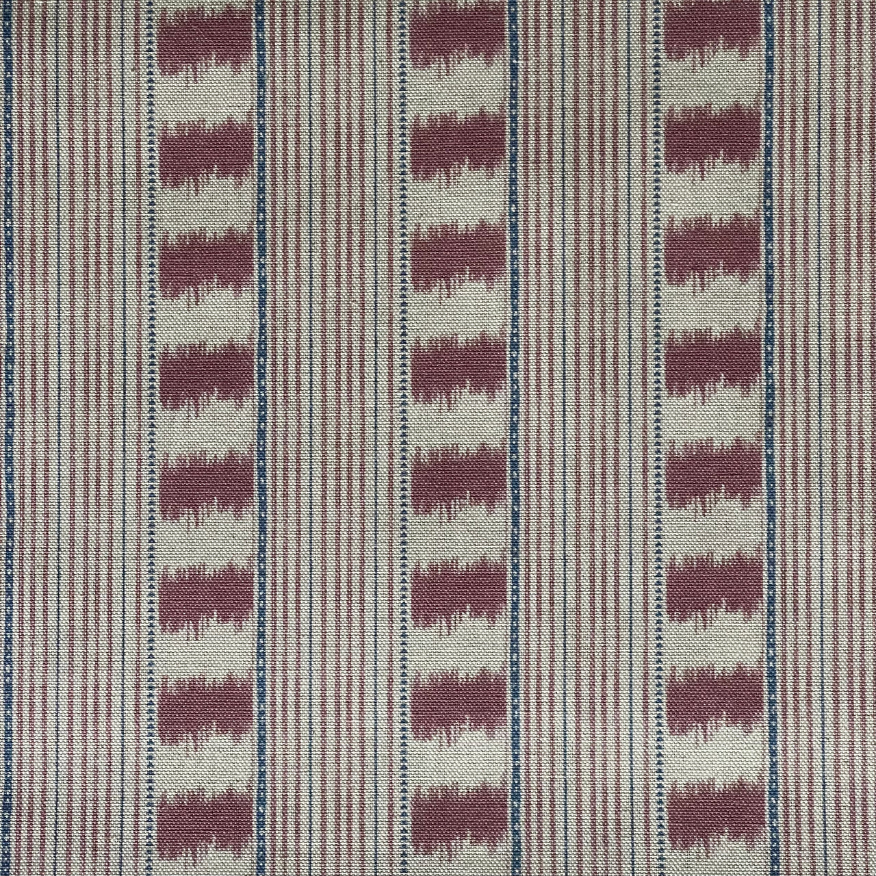 dusty rose ikat stripe fabric rustic linen look textile