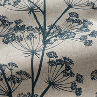 Thumbnail for Blue floral upholstery fabric featuring delicate cow parsley wildflower design