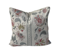 Thumbnail for Country style cushion cover with Jacobean floral motifs and muted heritage colours.