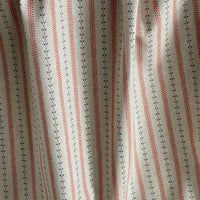 Thumbnail for Heritage stripe fabric with indigo botanical trails and red stitching