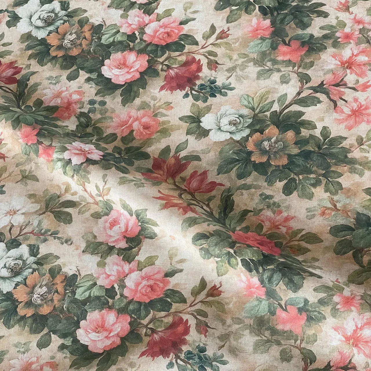 English country rose print fabric for curtains and blinds