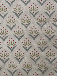 Thumbnail for Duckegg country curtain fabric with small botanical repeat