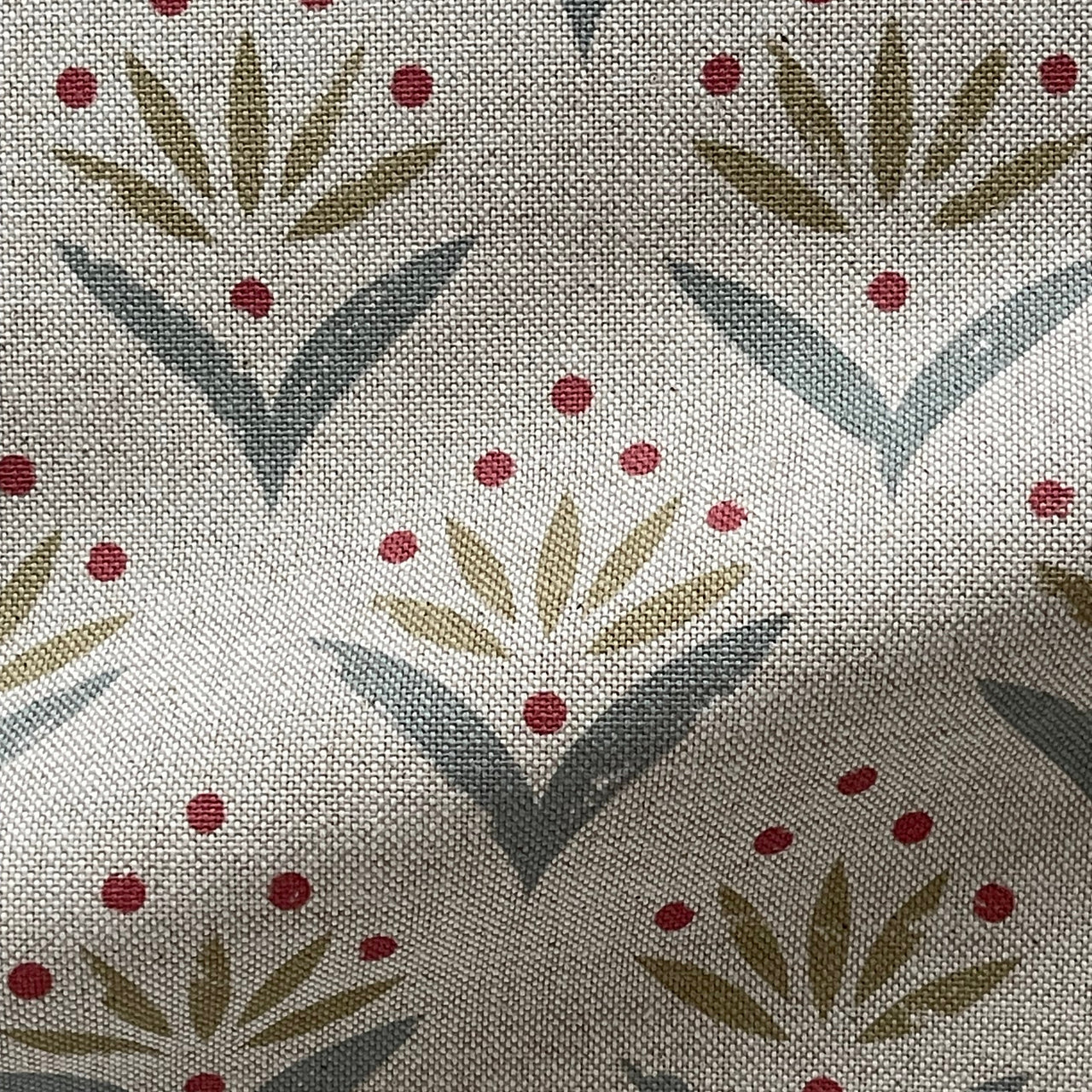 Duckegg meadow botanical fabric suitable for curtains and upholstery