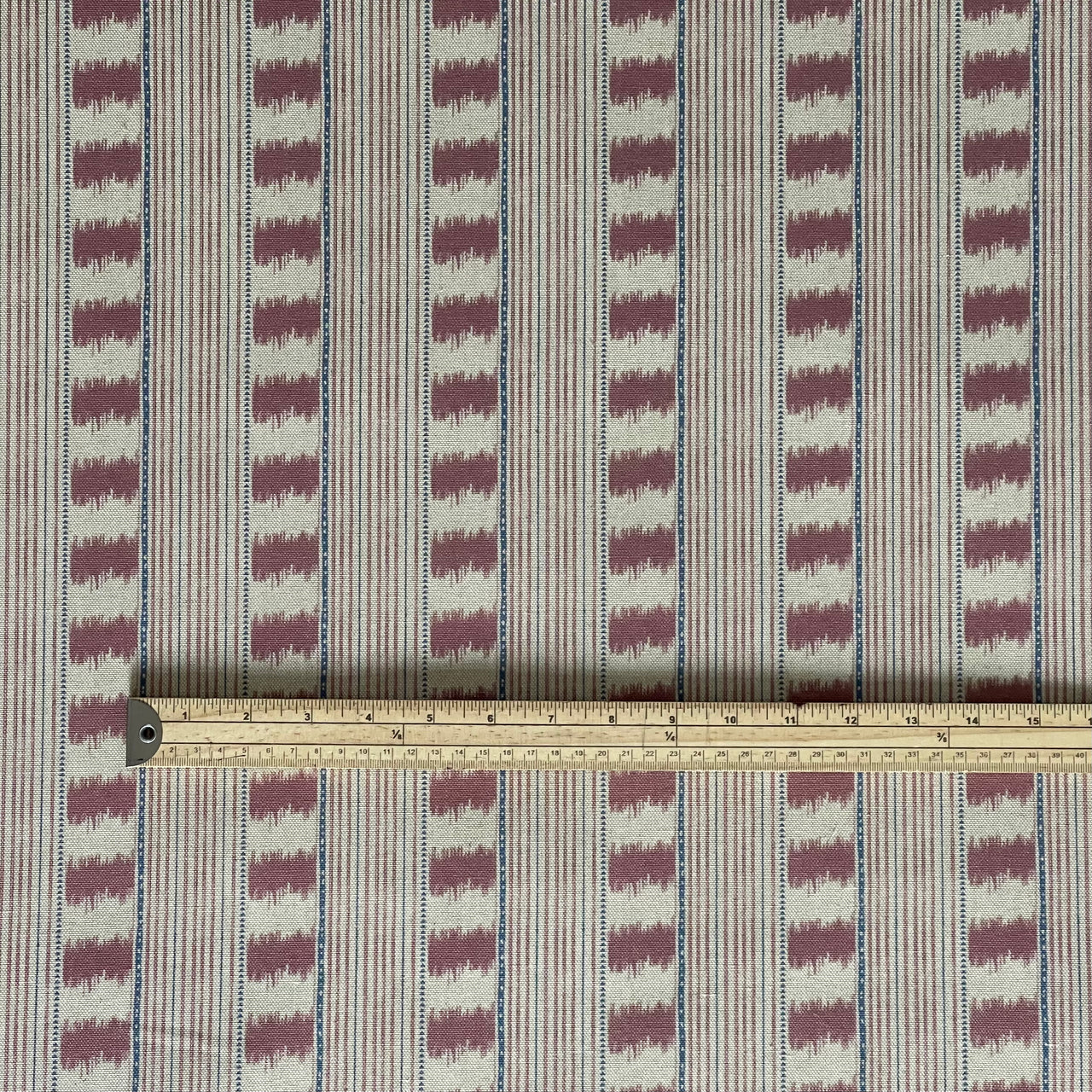 woven stripe fabric pink beige curtain material UK