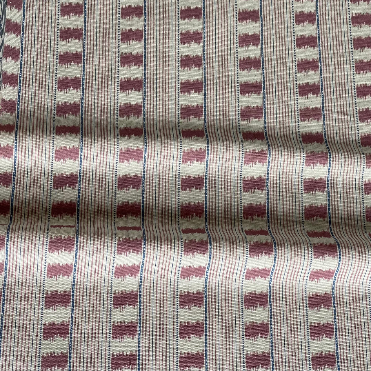 cotton stripe fabric dusty pink beige upholstery UK