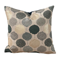 Thumbnail for Teal Gold Grey Veins Leaf Cushion Cover - Nature-Inspired Scandi Geometric Pattern