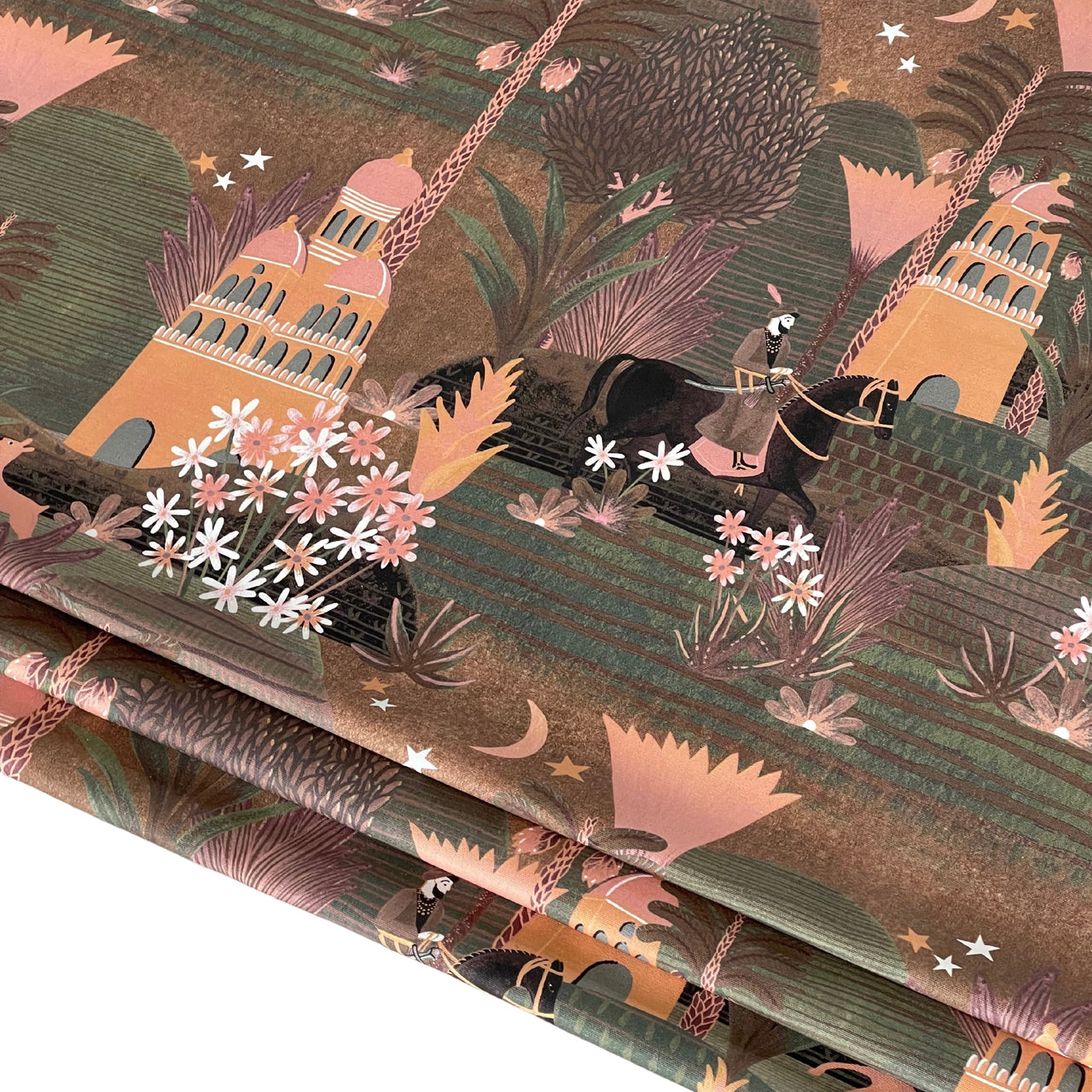 Desert Palms Boho Fabric – Exotic Cotton for Roman Blinds & Curtains | Babylon Design