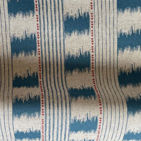 Thumbnail for Farmhouse style blue stripe linen look fabric for home décor projects