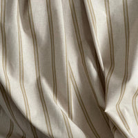 Thumbnail for Country style ticking stripe fabric with natural base and warm gold stripes