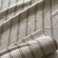Thumbnail for Natural linen texture ticking stripe fabric suitable for farmhouse interiors
