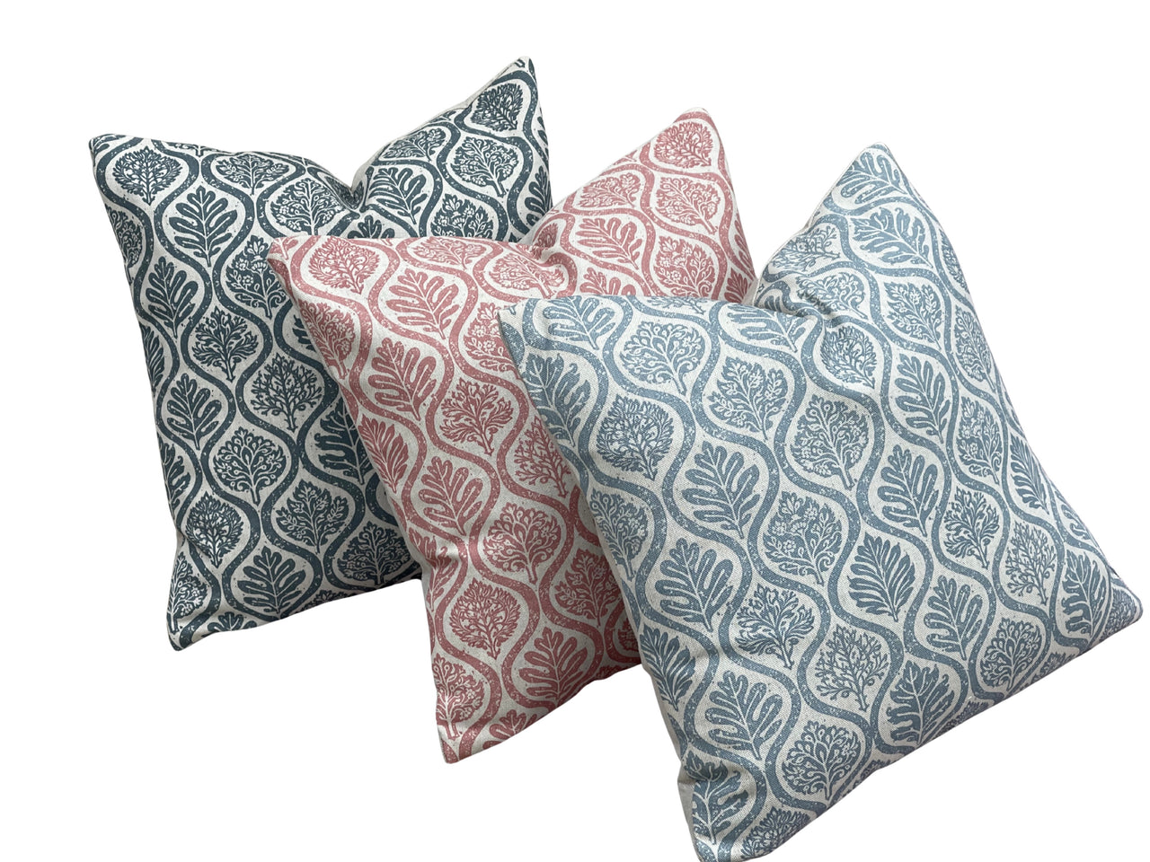 handmade pink cushion linen look texture