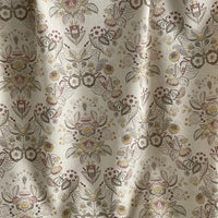 Thumbnail for Country floral linen look fabric texture close up