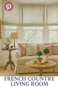 Thumbnail for French country floral cotton linen fabric used for Roman blinds and cushions