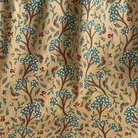 Thumbnail for Golden Cypress Botanical Fabric – Mustard Yellow Cotton Blend for Curtains, Blinds & Upholstery | Boho & Vintage Home Decor