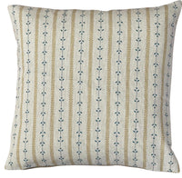 Thumbnail for Close-up of golden wheat stripes and dusty blue leafy stems on a cushion cover