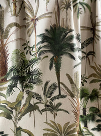 Thumbnail for Vintage inspired tropical palm cotton fabric by the metre