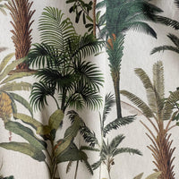 Thumbnail for Botanical palm tree print cotton fabric for drapery and home décor projects