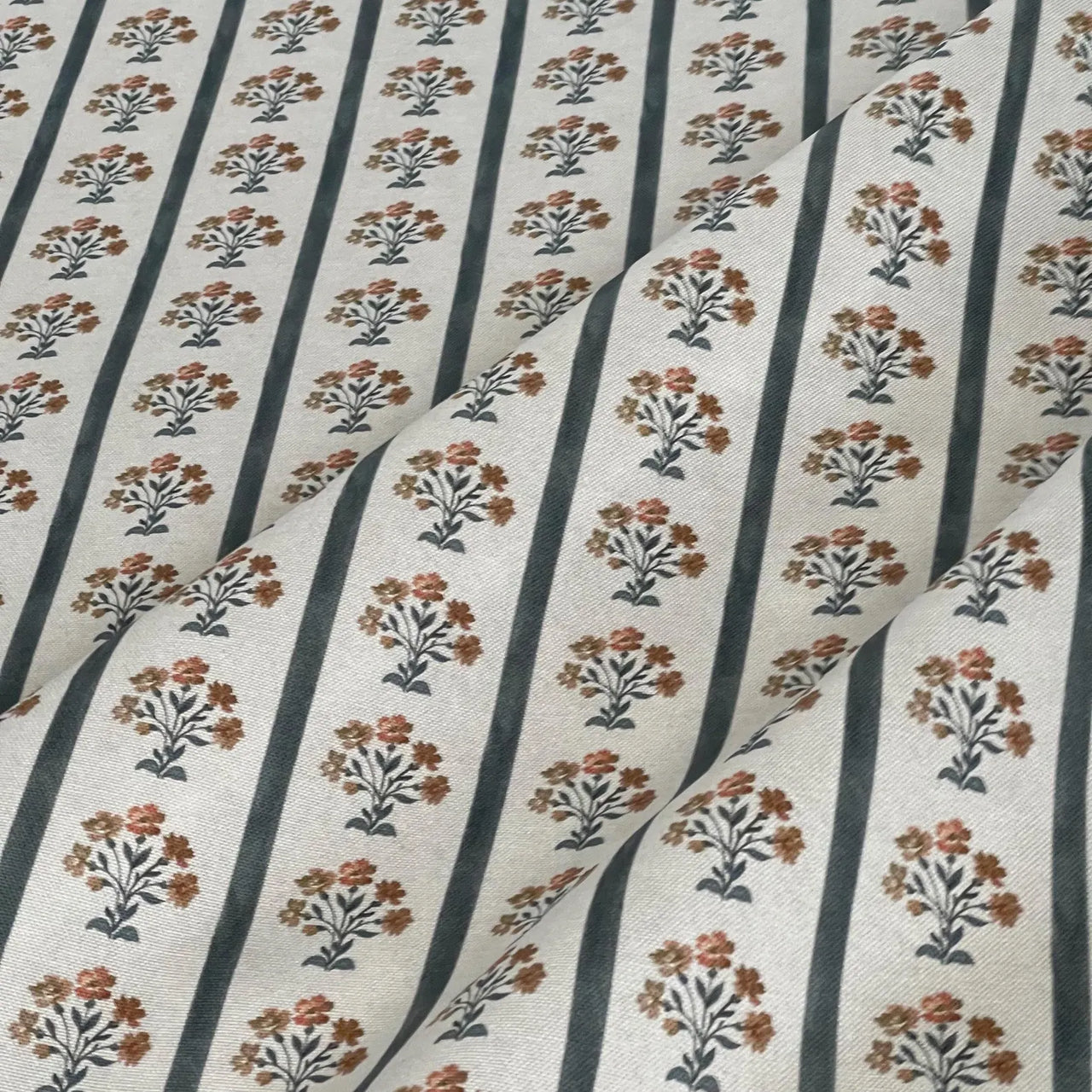 Classic floral stripe fabric for home décor