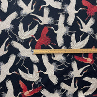 Thumbnail for Crane motif textile with rich colors