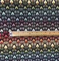 Thumbnail for Retro Geometric Bow Arch Black Woven Upholstery Fabric – Multicolor Luxury Textile