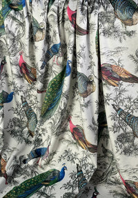 Thumbnail for Peacock Pheasant Italian Velvet Fabric – Luxury Floral Bird Design (Sold by Meter)