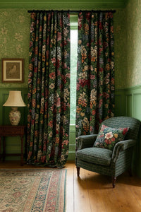 Thumbnail for Midnight Garden Tapestry Fabric – Luxury Floral woven Upholstery Material, 140cm Wide