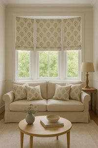 Thumbnail for Neutral botanical fabric with delicate floral sprigs and texture