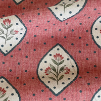 Thumbnail for Decorative cotton fabric with heritage floral medallions