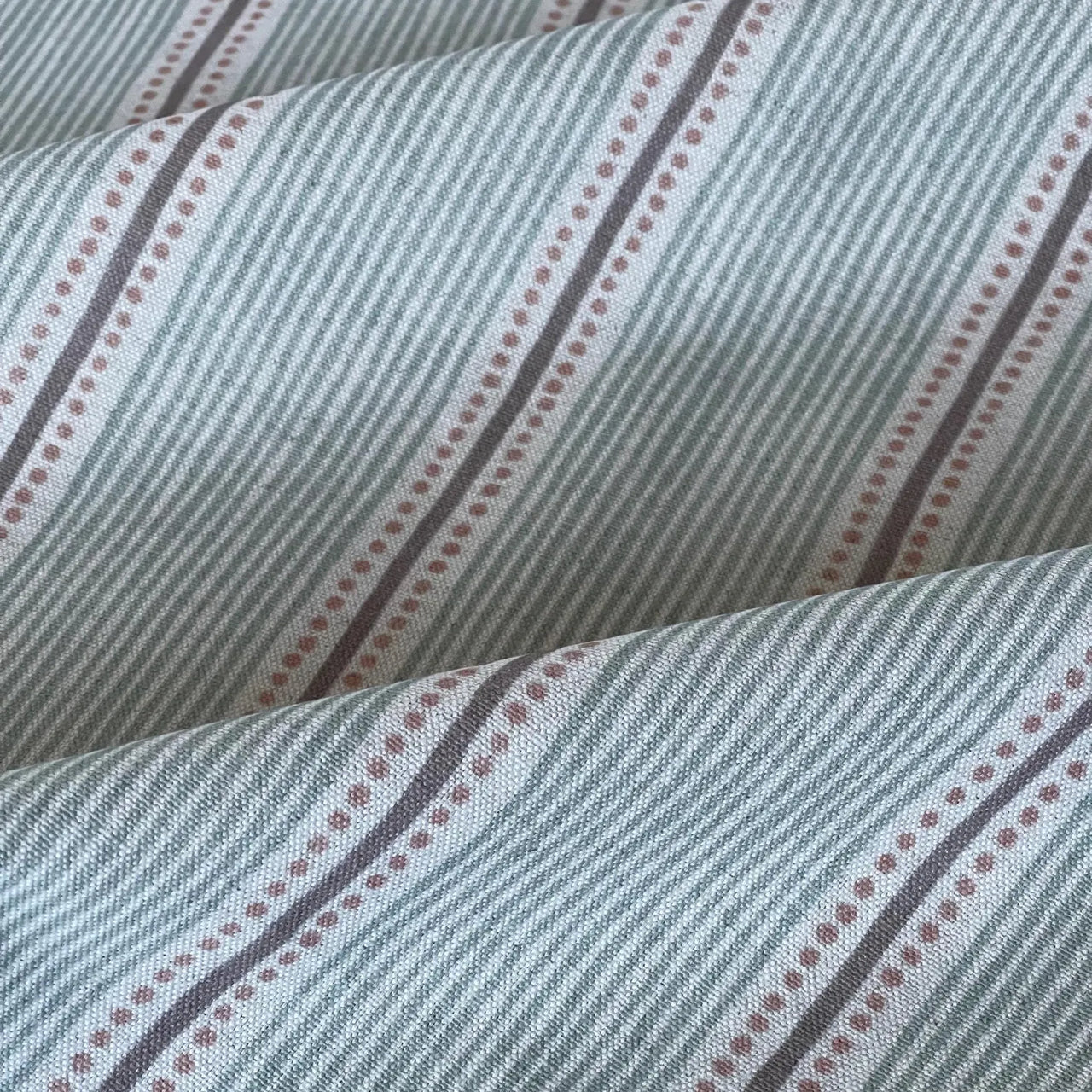 Provence Dotted Stripe Fabric – Cotton Linen Blend | French Country Style