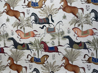 Thumbnail for Pattern of horses and plants on a fabric background