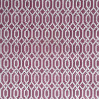 Thumbnail for Modern mauve lattice cotton fabric with retro geometric print – perfect for custom curtains, roman blinds, cushions, and contemporary home decor.

