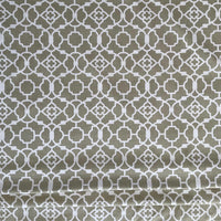 Thumbnail for Neutral Taupe Geometric Cotton Fabric – Modern Trellis Print for Curtains, Blinds & Home Décor Projects