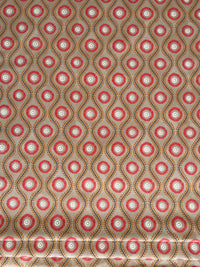 Thumbnail for geometric boho cotton fabric with warm red gold patterns for upholstery roman blinds and vintage style interiors