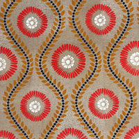 Thumbnail for sunburst medallion print fabric in warm vintage tones ideal for upholstery roman blinds and eclectic interiors

