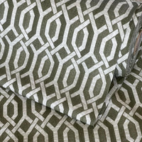 Thumbnail for High-quality patterned cotton roll – green geometric design for bespoke blinds