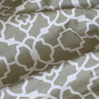Thumbnail for Taupe Moroccan Lattice Cotton Fabric – Modern Decorative Textile for Custom Drapes and Interior Project