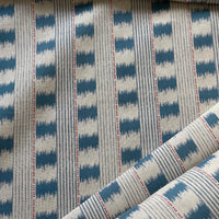 Thumbnail for Indigo striped fabric with linen texture suitable for curtains and drapes