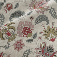 Thumbnail for Jacobean floral drapery fabric in blush pink sage green and muted red