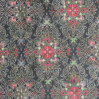 Thumbnail for Dark bohemian textile with red geometric 