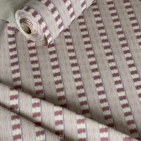 Thumbnail for dusty rose stripe fabric close up woven texture detail