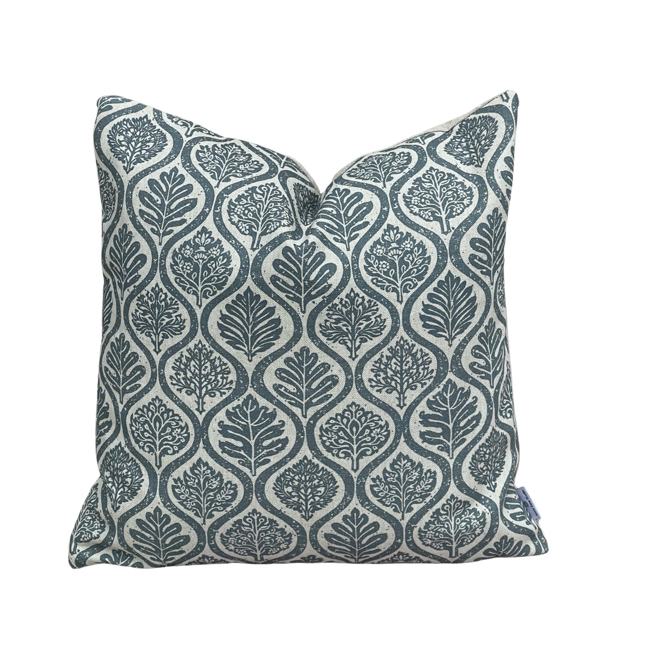 coastal decor blue botanical pillow cover