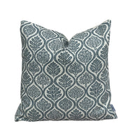 Thumbnail for coastal decor blue botanical pillow cover