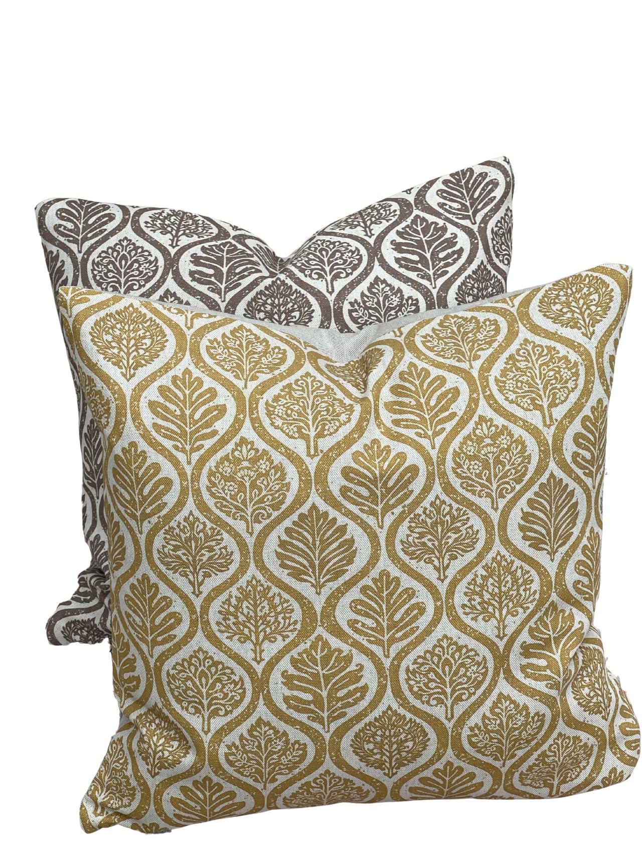 scandinavian neutral pillow leaf pattern
