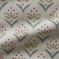 Thumbnail for Meadow Berry duckegg cotton blend fabric texture with botanical print